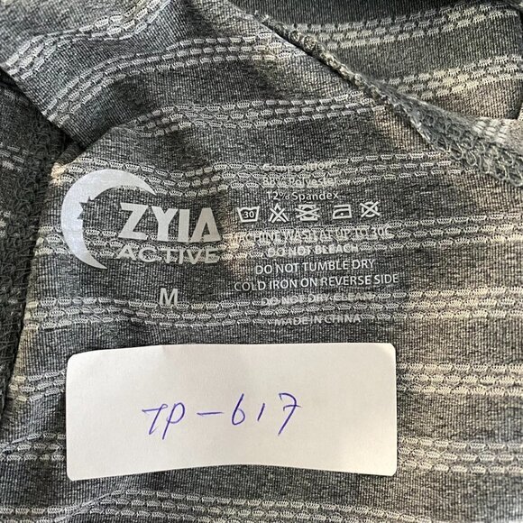 Zyia Active Tank Top Gray Striped Polyester Spandex Women's Medium - Picture 2 of 5